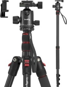 SmallRig Camera Tripod, 71" Foldable Aluminum Tripod/Monopod, 360°Ball Head Detachable, Payload 33lb, Adjustable Height from 16" to 71" for Camera, Phone