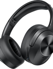 Upgrade Pro‑level Hybrid Active Noise Cancelling Headphones with HD Sound, Wireless Bluetooth Headphones Over The Ear Unequaled Comfort, Vivid Deep Bass, for Home Office Travel Birthday Gift, Black