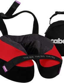 Cabeau Travel Neck Pillow for Airplanes – The Neck’s Evolution, TNE S3 – Supportive Memory Foam Design for Long Haul Flights – Attachable Seat Straps and 360° Support (London Red)